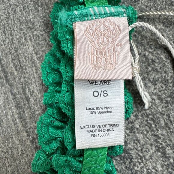 NWT Revolve x HAH One & Done Lace Garter Scrunchie Headband in Emerald Green - Picture 7 of 13